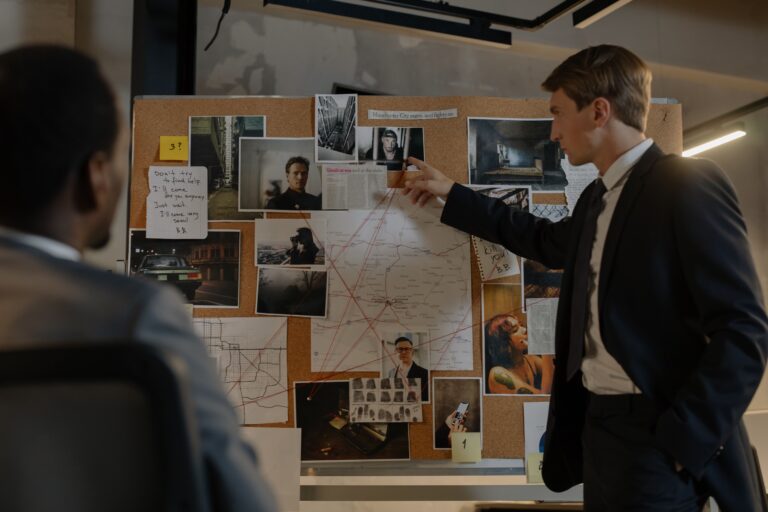 detective with crime board